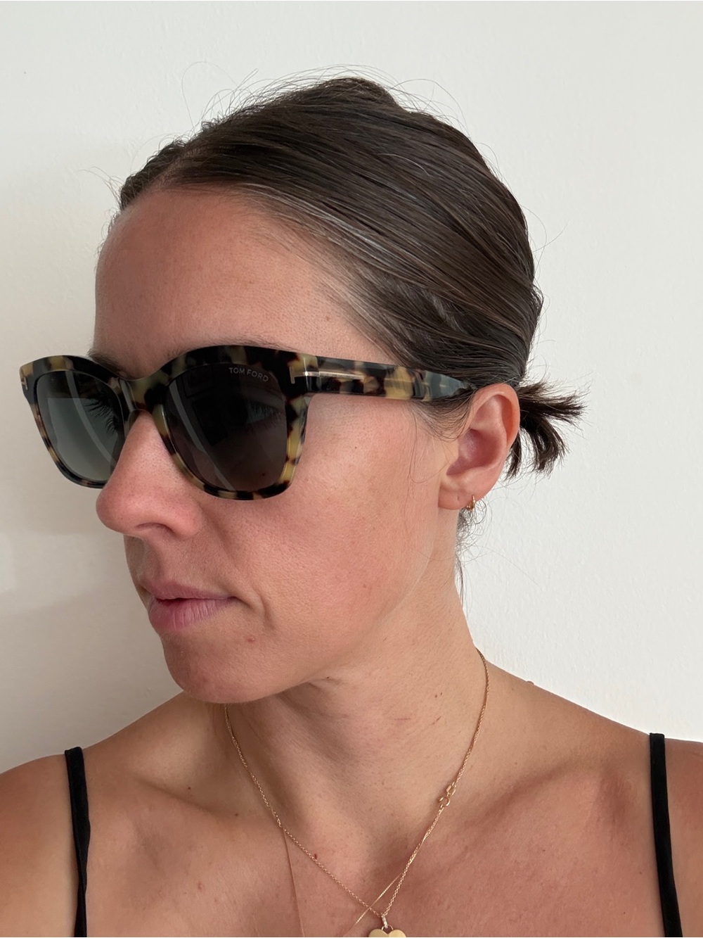 Tom Ford Tortoiseshell Sunglasses with Case - Green Lenses
